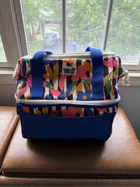 Floral Blue Insulated Travel Cooler Tote